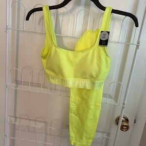PINK Victoria's Secret Women's Neon Yellow Workout Set